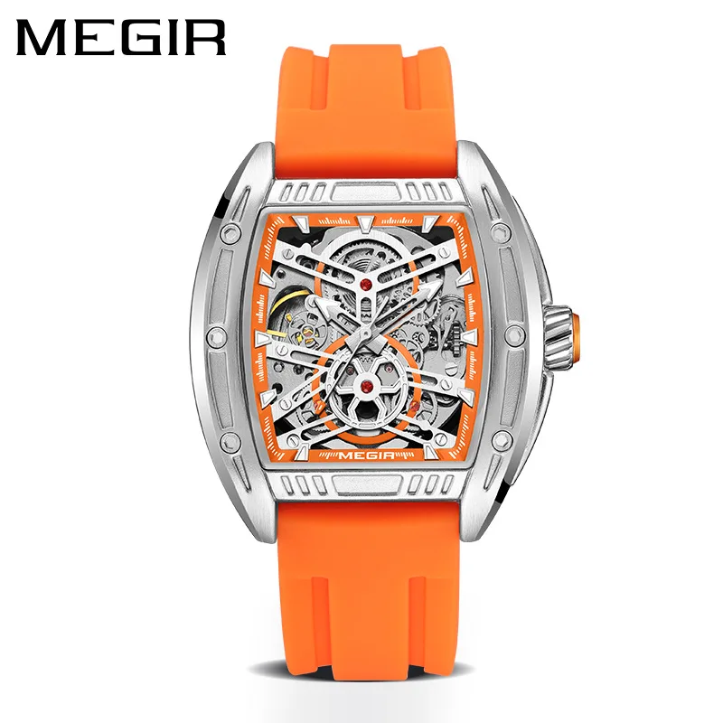 MEGIR 8601 Fashion Men Automatic Mechanical Watches Skeleton Luxury Luminous Waterproof Casual Wristwatches for Man Reloj Hombre