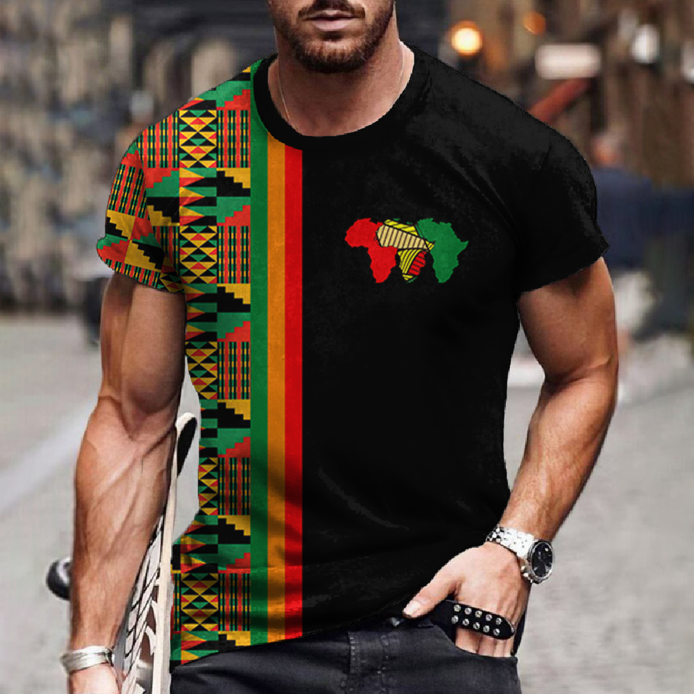 New T Shirt Man Ethnic Tribal Dashiki T-Shirts African Patterns 3D Print Men Short Sleeve 0 Neck Harajuku Y2k Tees Tops Clothing
