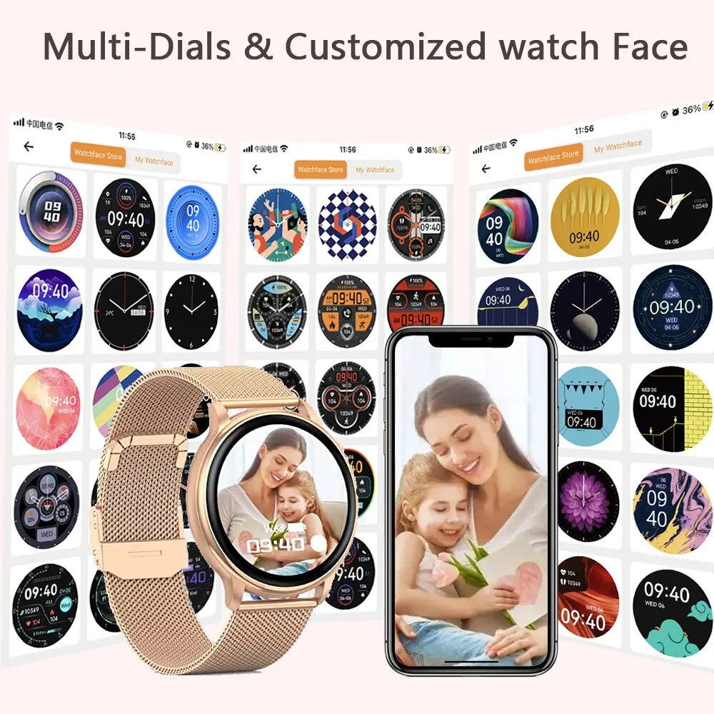 1.39'' Sports Smart Watch Fitness Clock Health Monitor Waterproof Smartwatch Wireless Call Watches for Men Women IOS Xiaomi 2025