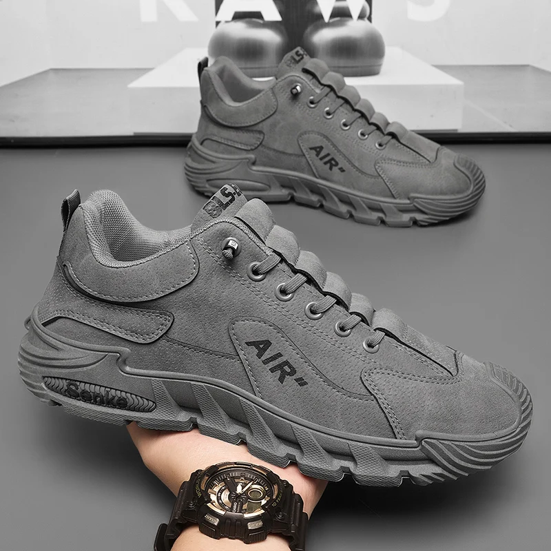 2025 New Sle Breathable Men's Work Shoes Slip-On Anti-Slip Wear-Resistant Casual Sports Shoes Thick Bottom Labor Protection