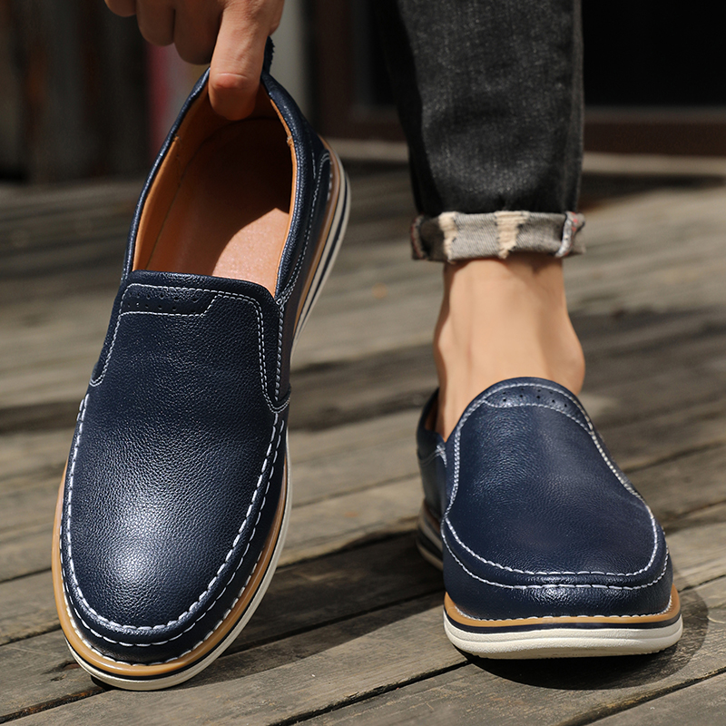 High Quality Men Casual Shoes Genuine Leather Men's Shoes Comfortable Flats Driving Shoes Outdoor Men Loafers Large Size 38-46