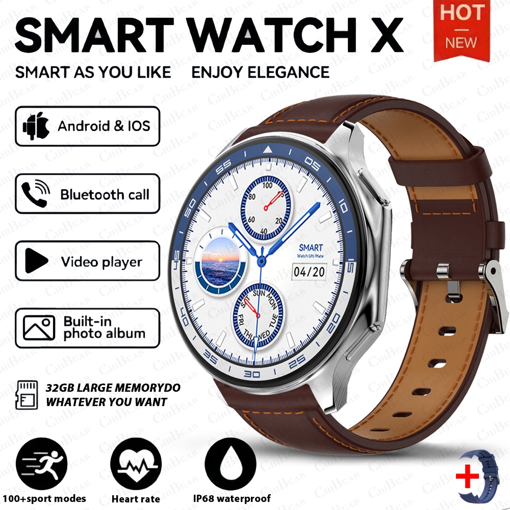 2025 New For OPPO Watch X Smart Watch 4GB Large Memory Music Video Player TWS Headphones AMOLED HD Business High-end Smartwatch