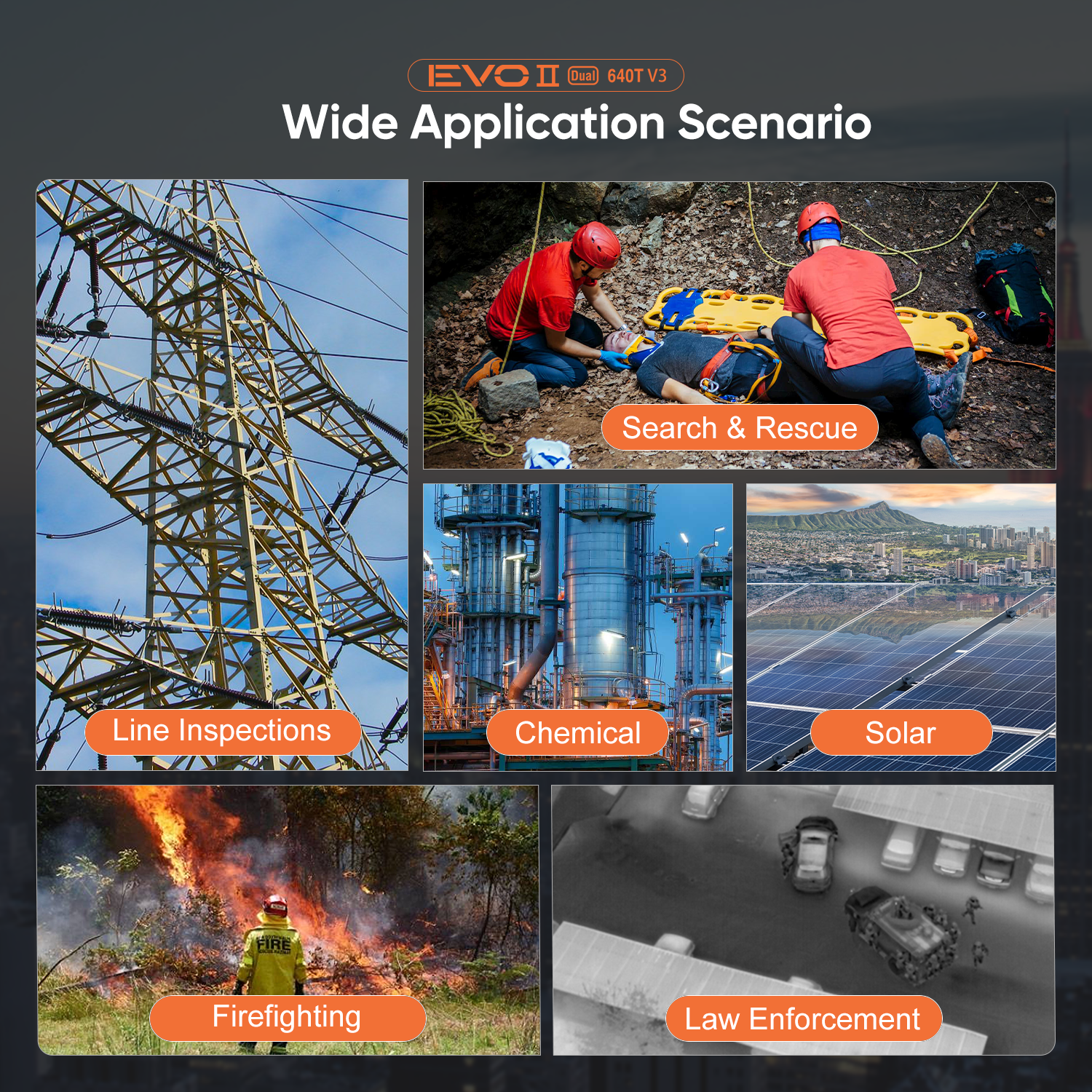 Autel Robotics EVO II Dual 640T V3 Drone 6K Professional 640x512 Thermal Imaging Drones with 7.9" Smart Controller Rugged Bundle