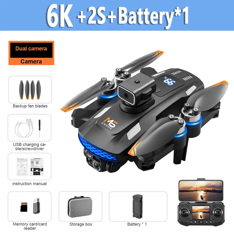 For Xiaomi  M6 Drone 8K Professional HD Camera Drones 5G WIFI FPV 4k UAV large screen remote control RC Dron Children's Toys