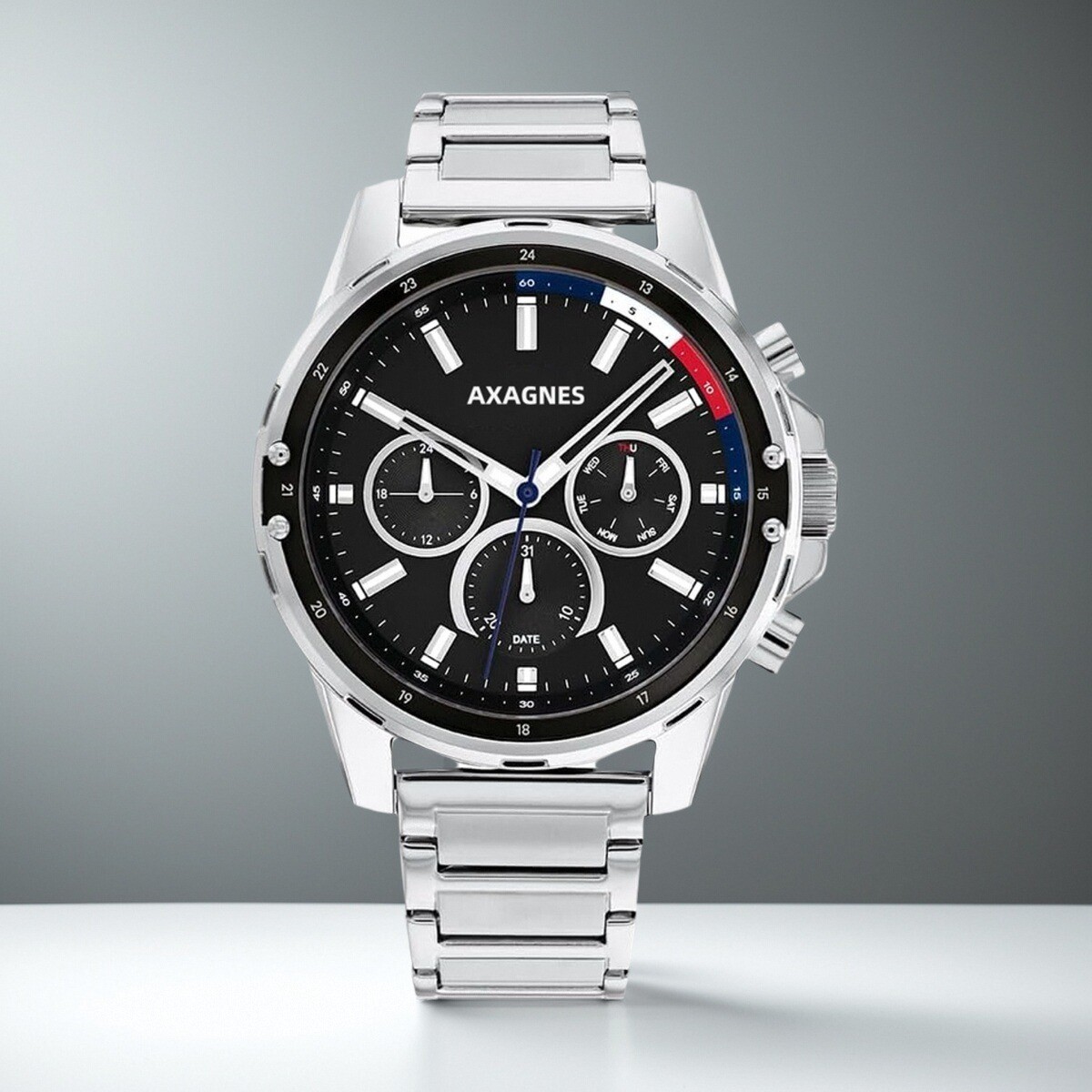 Original -TM- men's analog multifunctional quartz watch with stainless steel bracelet or silicone strap 1791788/1791936/1791937.