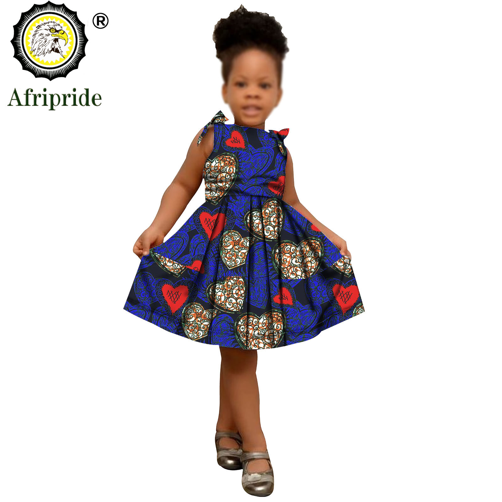 2025 African Children Clothing Kids Dashiki Ankara Print Dresses Sleeveless Lovely Mini Dress for Girl AFRIPRIDE S1940005