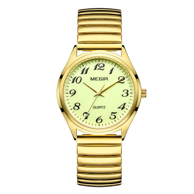 MEGIR Luxury Couple Watch for Men Women High Quality Quartz Watches Stainless Steel Waterproof Wristwatches Valentine's Day Gift