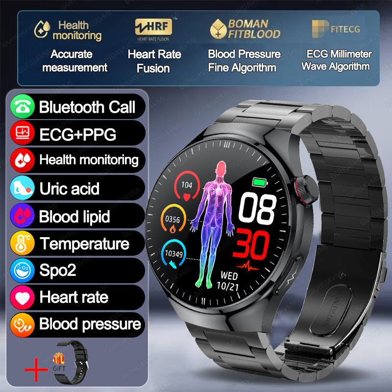 2025 New GT5 Pro Micro examination Health SmartWatch Sapphire AMOLED Screen ECG+PPG Blood fat Uric acid Organ monitor smartwatch