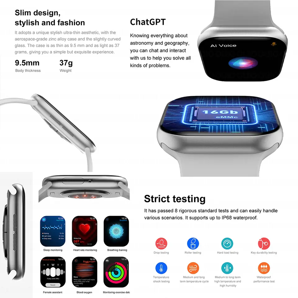 New2025 For Apple GPS Watch 10 Smart Watch NFC Men HD AMOLED Memory Music 3D Surround Bluetooth Call Waterproof Smartwatch Woman