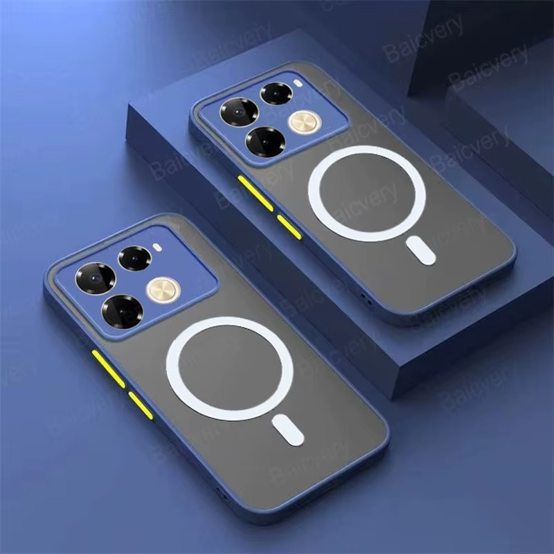 Phone Case For infinix Note 40 Pro Plus 5G Note4G X6851 X6852 X6853 Magnetic Transparent Matte TPU Wireless Charging Cover