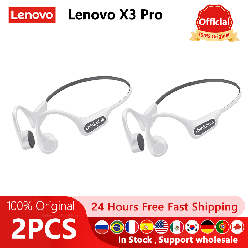 Original Lenovo X3 Pro Bone Conduction Wireless Bluetooth 5.3 Headphone 10pcs / 5pcs / 2pcs Ear Hook Sports Earphones Wholesale