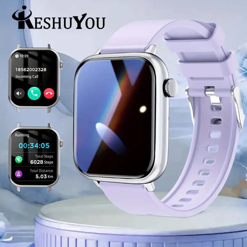 KESHUYOU 2025 New Smart Watch Bluetooth Talk Heart Rate Monitor Sports Health IP68 Waterproof Men Women smartwatch Holiday Gifts