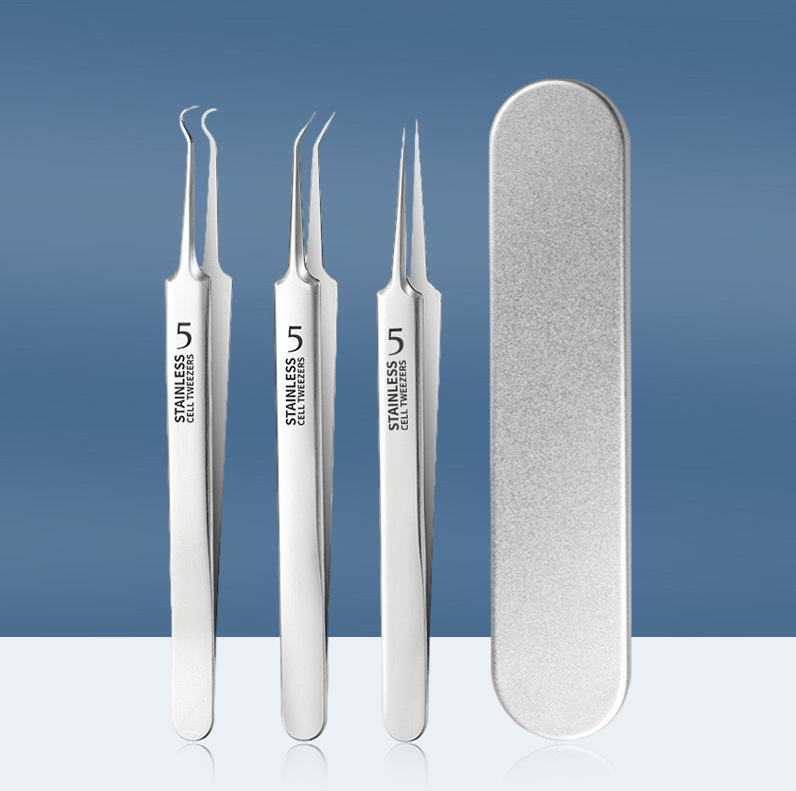 1/3/8pcs Stainless Steel Blackhead Removal Tool Set, Blackhead Clip, Tweezers, Beauty Facial Blackhead Remover, Acne Needle Tool