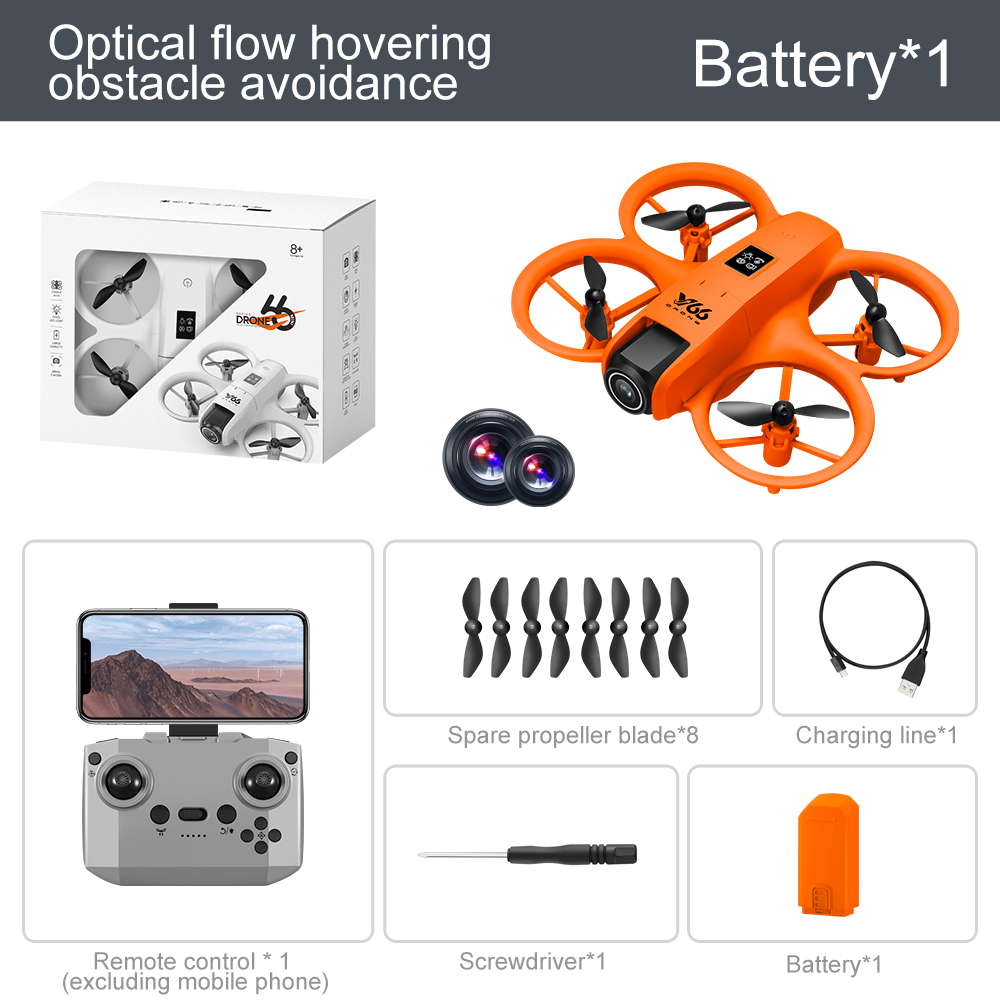 V66 Mini Drone 4K Profesional Dual Camera Headless Mode Obstacle Avoidance WiFi FPV Dron 360° Flip RC Quadcopter Toys for Kids