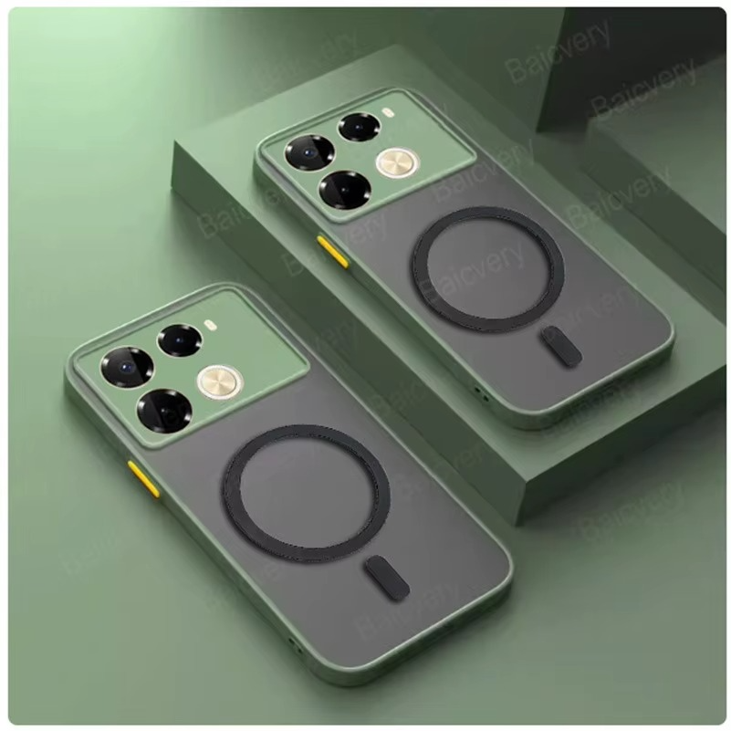 Phone Case For infinix Note 40 Pro Plus 5G Note4G X6851 X6852 X6853 Magnetic Transparent Matte TPU Wireless Charging Cover