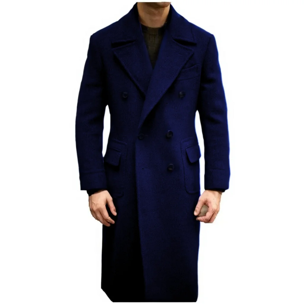 Formal Winter Brown Men Blazer Suits  Double Breasted Winter Warm Overcoat Customized  Business Winter Wear Warm Jacket