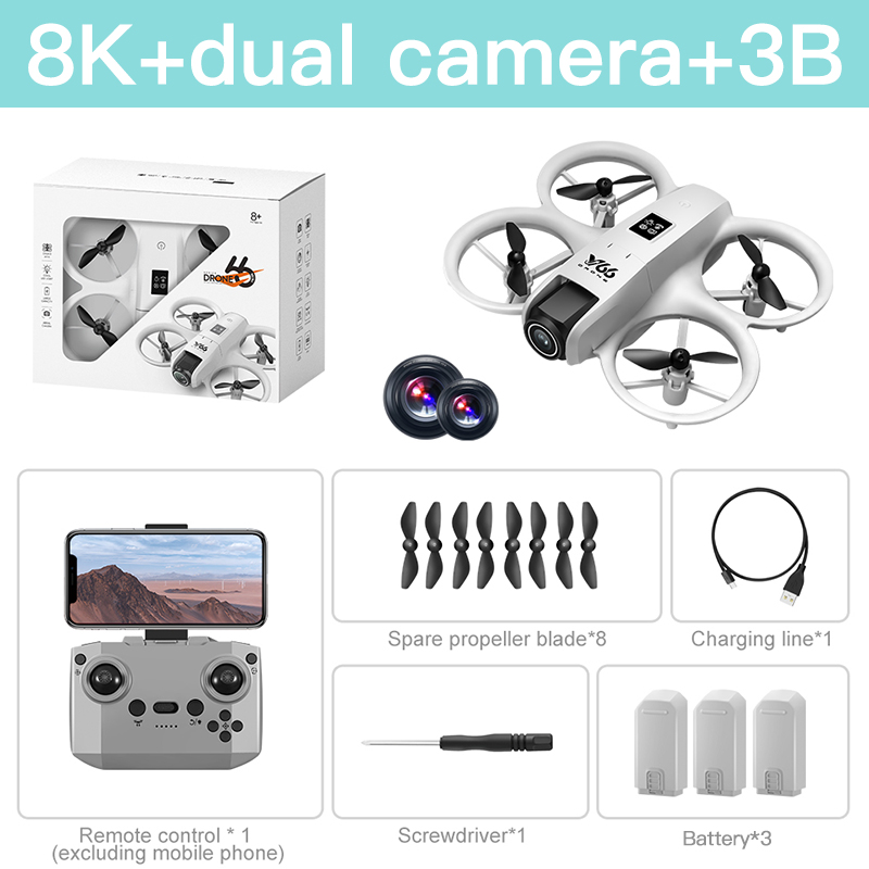 V66 Mini Drone For Xiaomi 8K  HD Camera WiFi Foldable Micro Aircraft Fixed Height Freestyle Quadcopter RC Helicopter Kids Toys