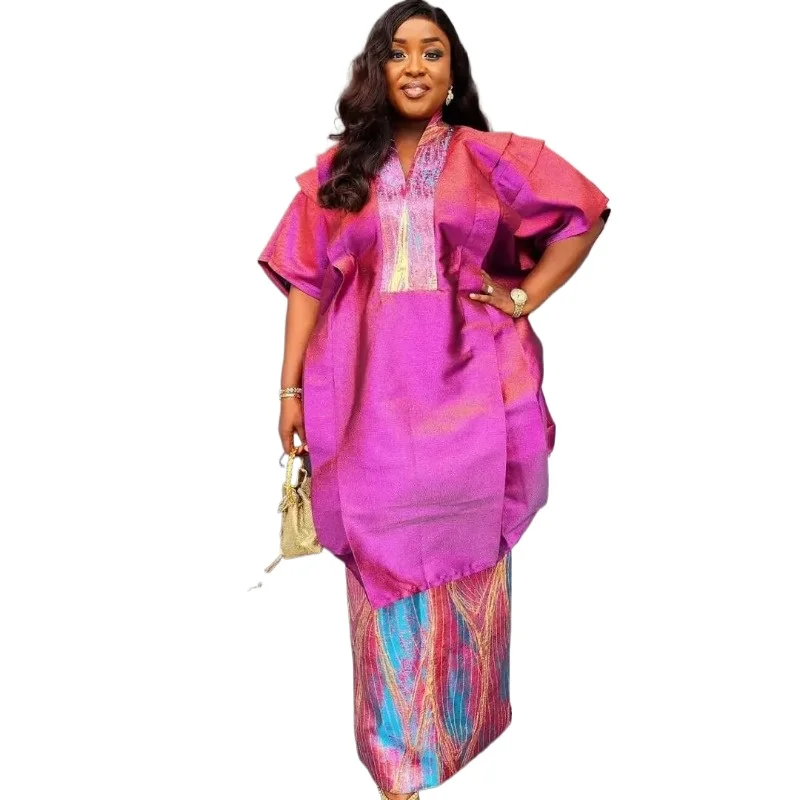 African Clothes for Women 2 PCS Sets Tops And Skirts Suits Dashiki Ankara Turkey Outfits Gown Plus Size Wedding Party Dresses