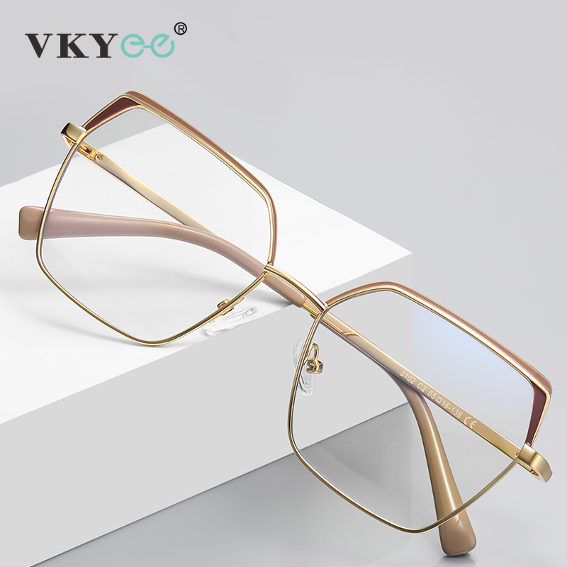VICKY Geometric Square Fashion Large Framed Glasses Women's Reading Glasses Anti-Blue Light Customised Prescription Available