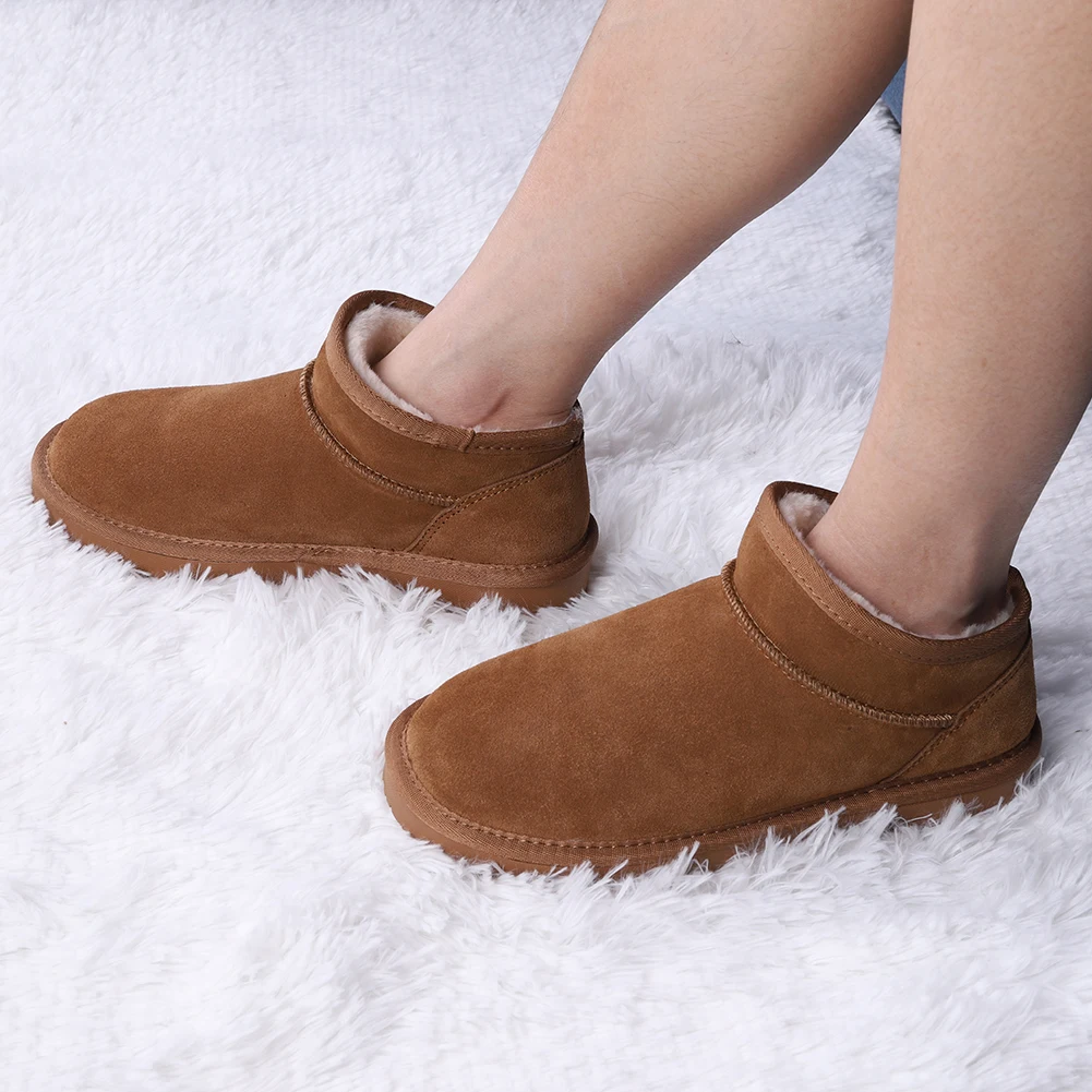 Women Snow Boots Warm Winter Booties Anti-Slip Slip On Short Boots Comfort Ankle Boots Faux Fur Lining Boots for Hiking