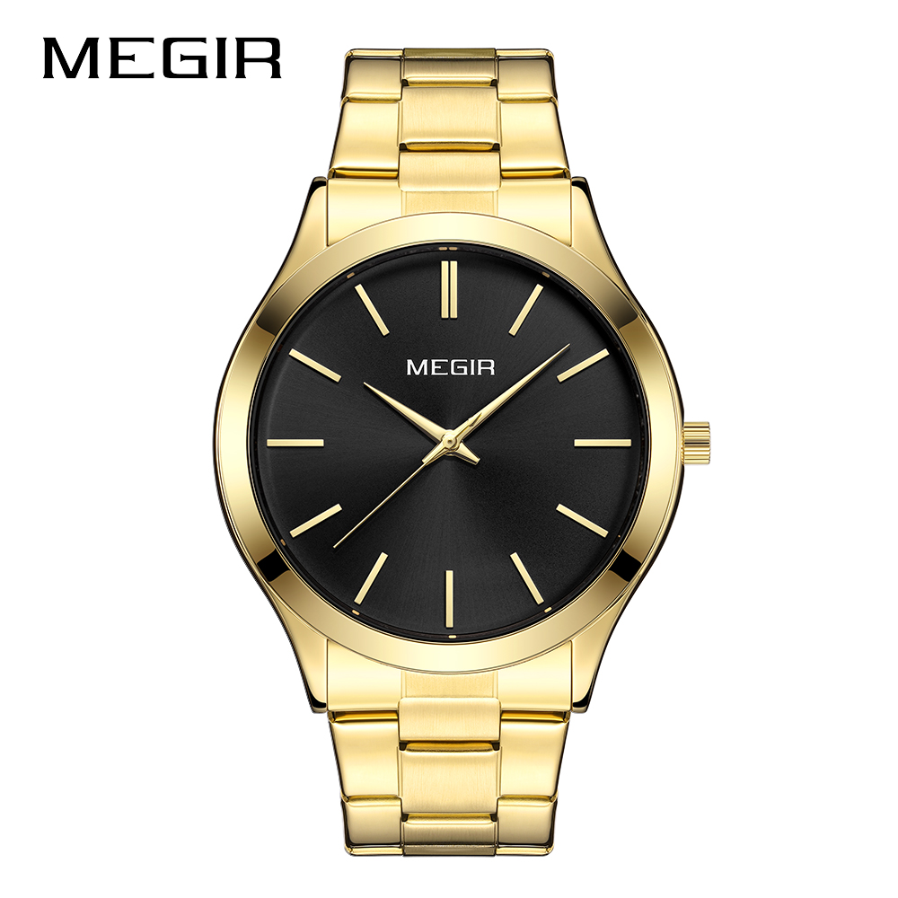 MEGIR Luxury Simple Quartz Men's Watch Business Stainless Steel Bracelet Luminous Watches Man High-Quality Clock reloj hombre