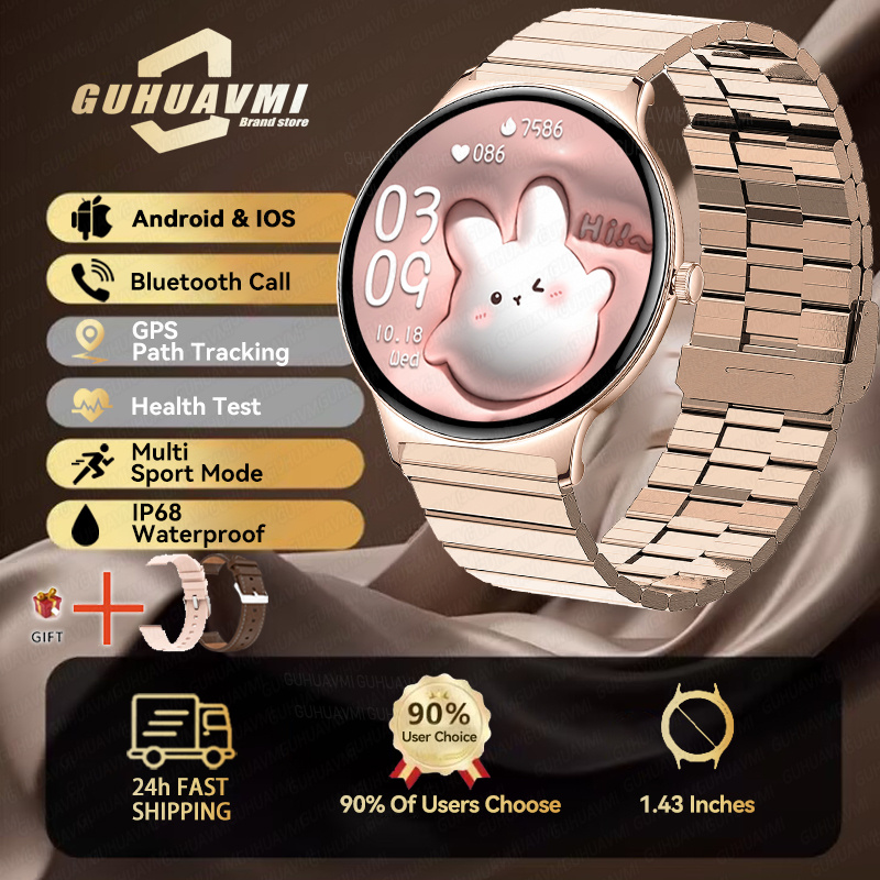 2025 New Smart Watch For Women Gift 1.43 Inch Full Touch Screen Sports Fitness Watches Bluetooth Calls Digital Smartwatch Ladies