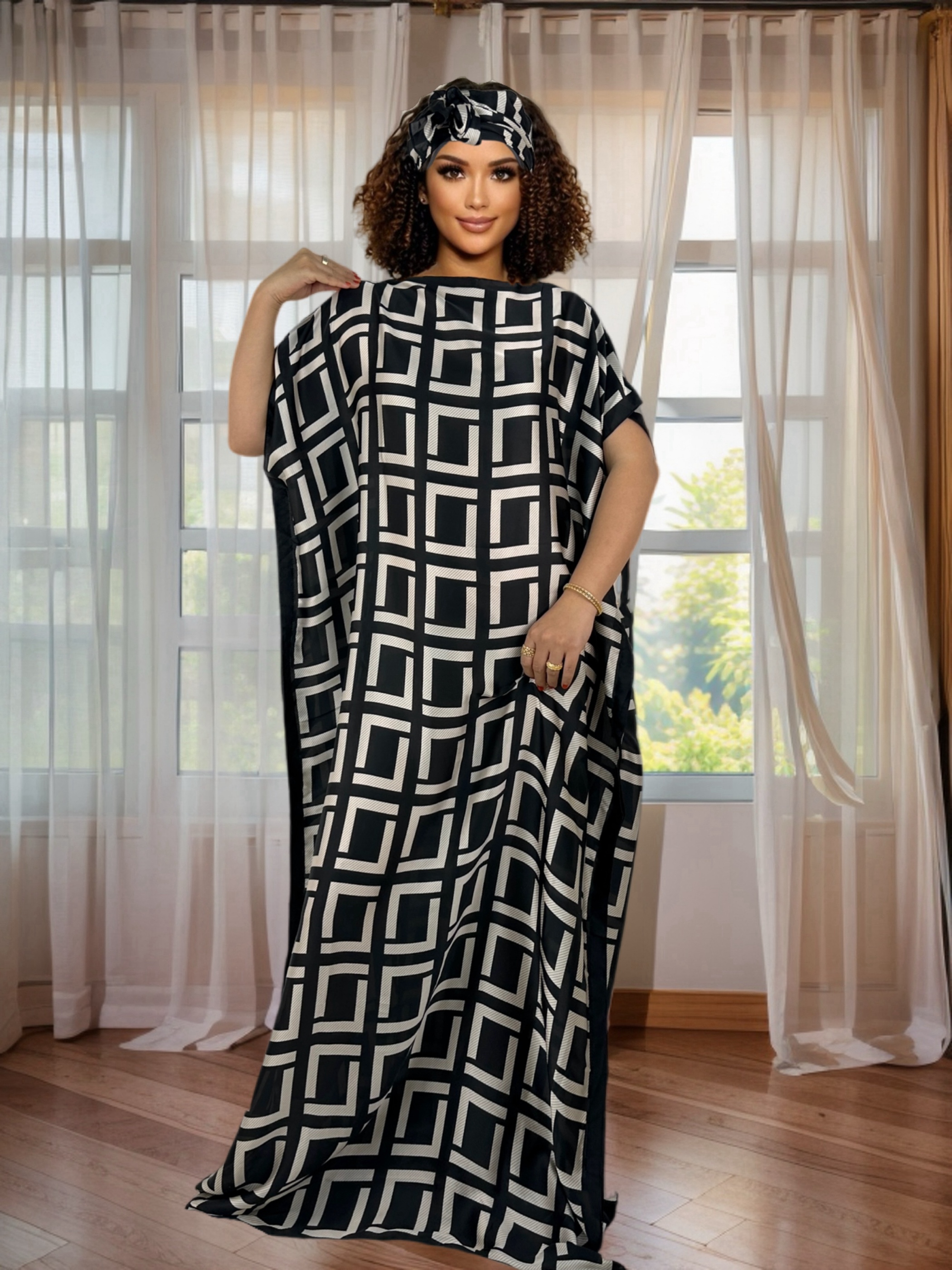 New Style Fashion Oversize African Women Clothing Party Wear with A Headscarf