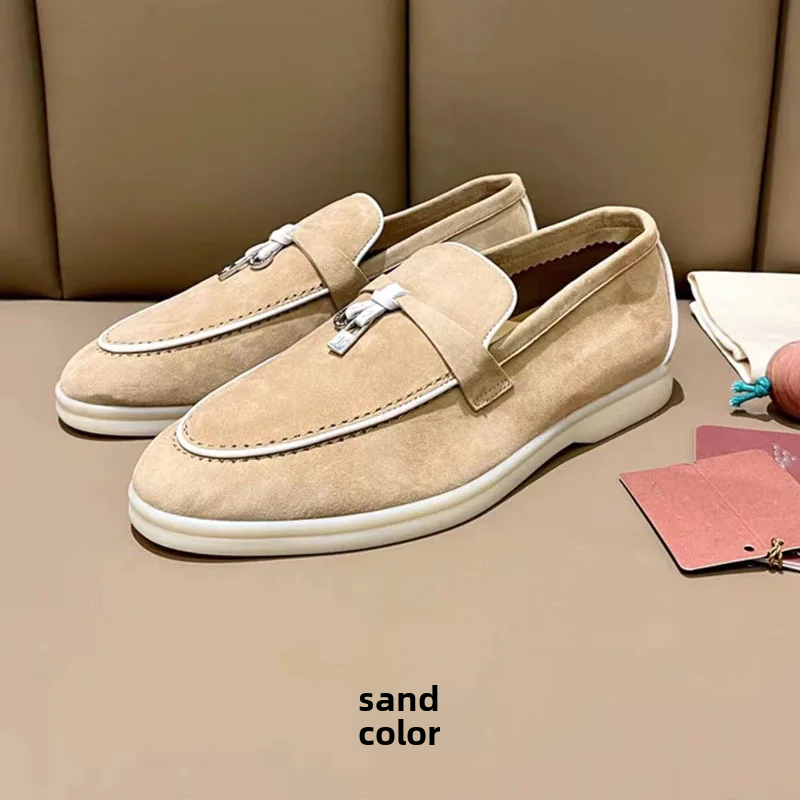 Soft Sole Piped Edge Leather Flats Women's Shoes Summer Style Sheepskin Insole Comfortable Fashionable Footwear