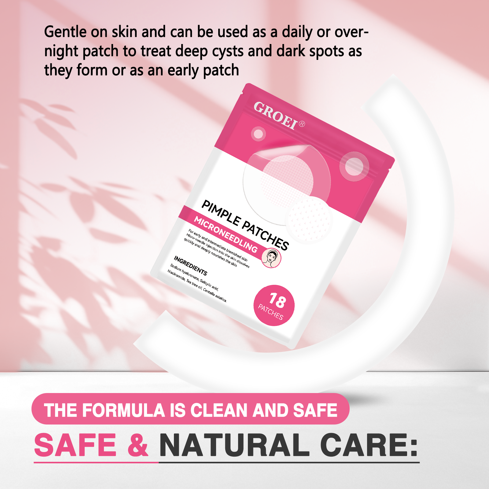 GROEI 18Pcs Microneedle Acne Patches Pimple Invisible Beauty Concealer Blemish Treatment Deep Clean Pores Overnight Recovery