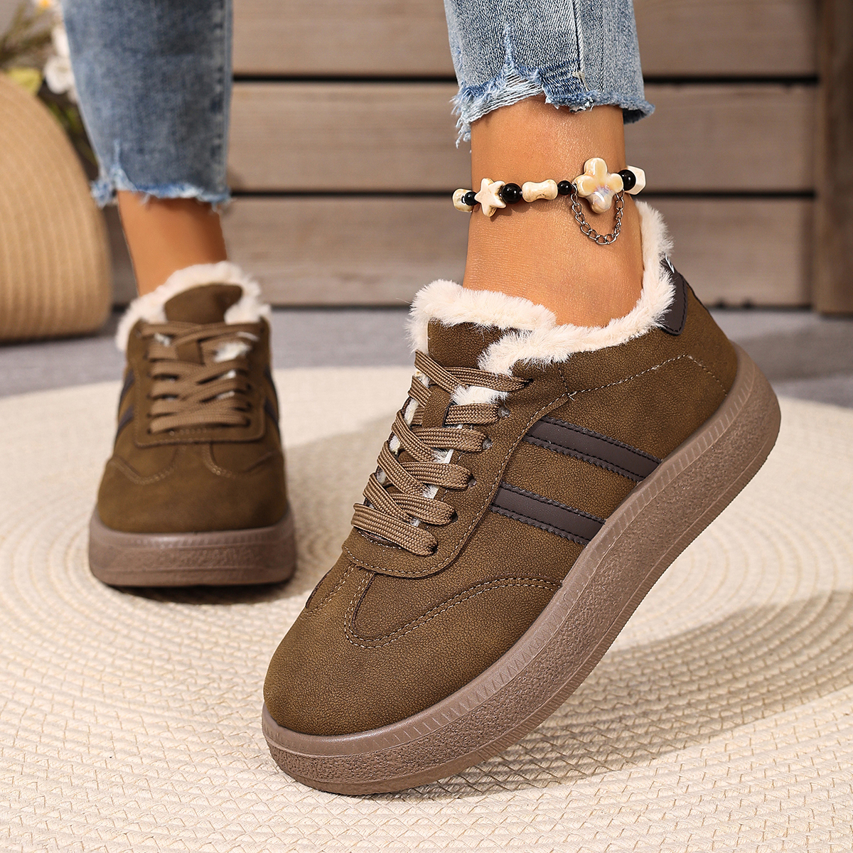 2025 Winter New Women's Fleece-lined Casual Shoes Waterproof Skid-proof Durable Comfortable Warm Free Shipping Women's Shoes