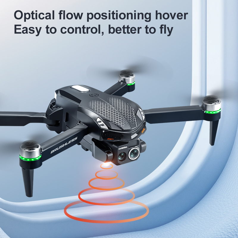 S168 Mini Drone 4K Professional HD Camera with Large Screen 2.4G WIFI FPV Dron Brushless Optical Flow Hover Folding Quadcopter