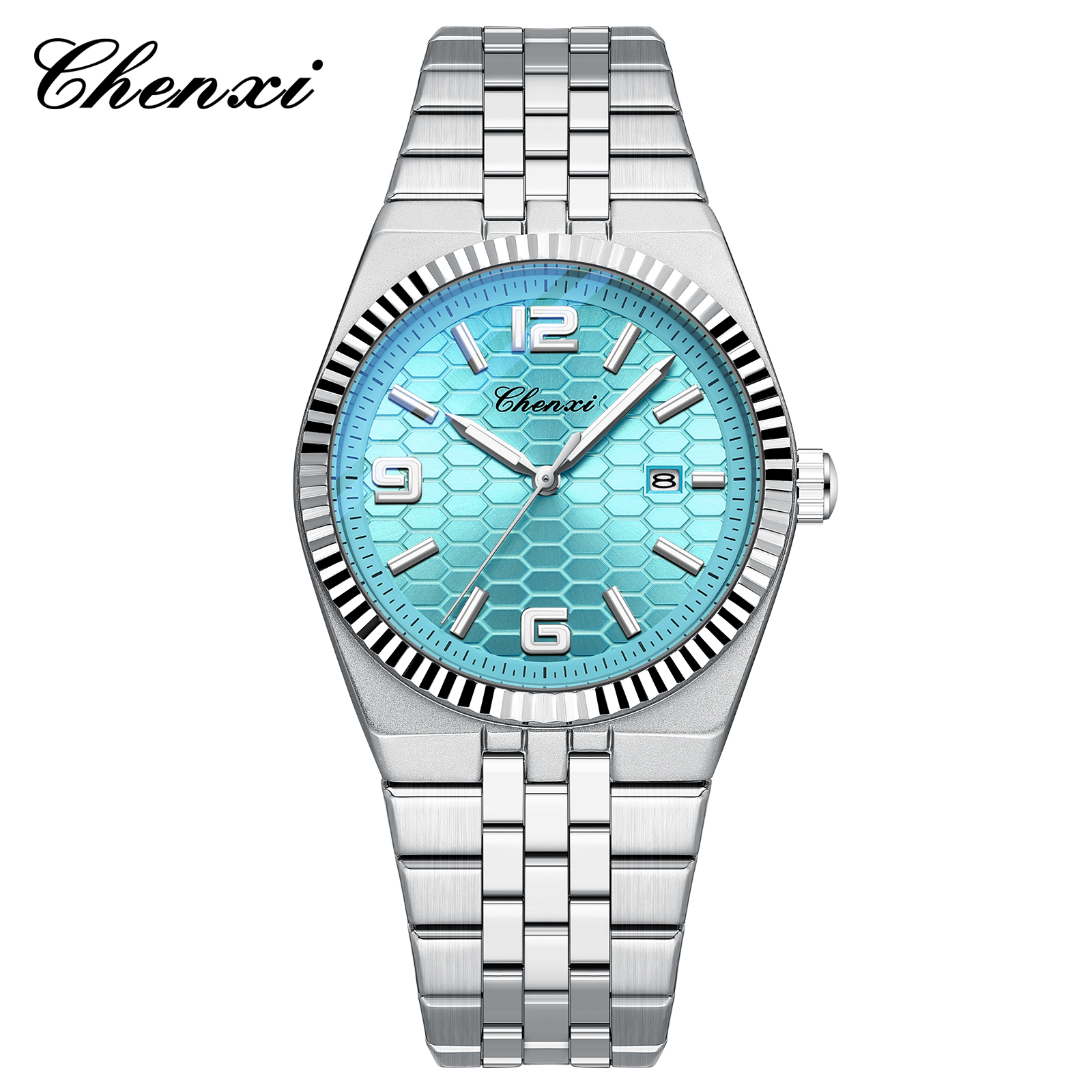 CHENXI High-End Watches For Man Luminous Fashion Minimalist Calendar Circular Dial Stainless Steel Strap Quartz Wristwatches