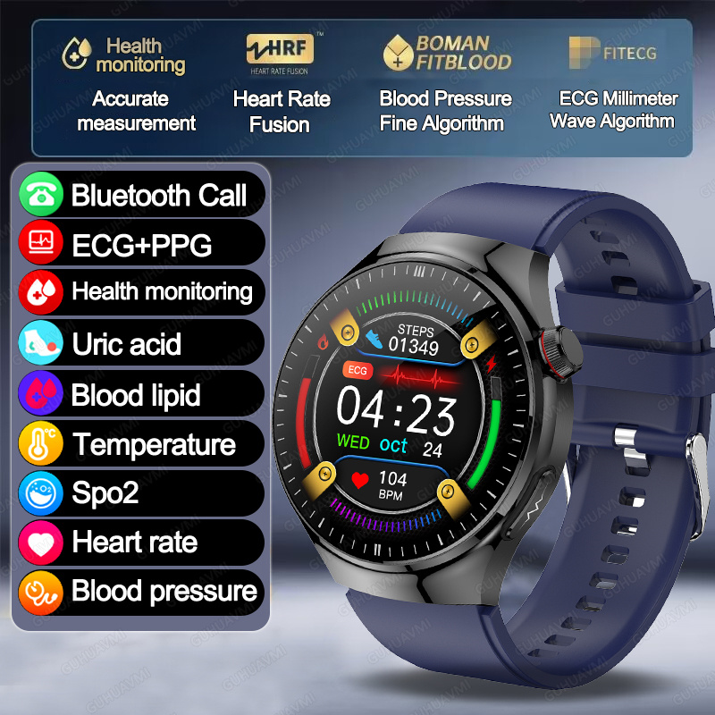 2025 New GT5 Pro Micro examination Health SmartWatch Sapphire AMOLED Screen ECG+PPG Blood fat Uric acid Organ monitor smartwatch