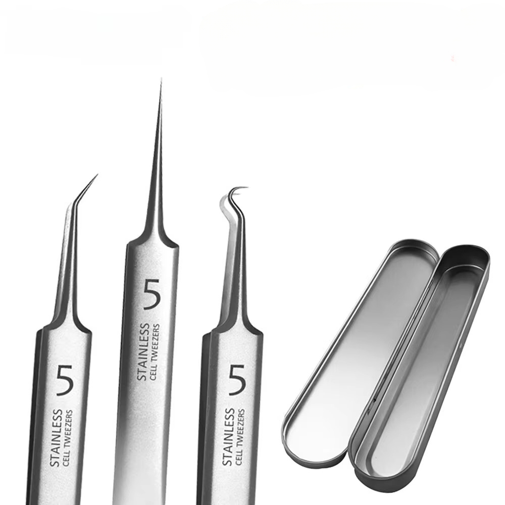 1/3/8pcs Stainless Steel Blackhead Removal Tool Set, Blackhead Clip, Tweezers, Beauty Facial Blackhead Remover, Acne Needle Tool