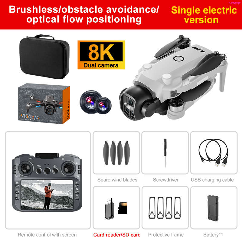 2025 New V156 Max RC Drone Professional 8K Camera with 5G WiFi UAV Screen Remote Control Brushless Obstacle Avoidance Quadcopter