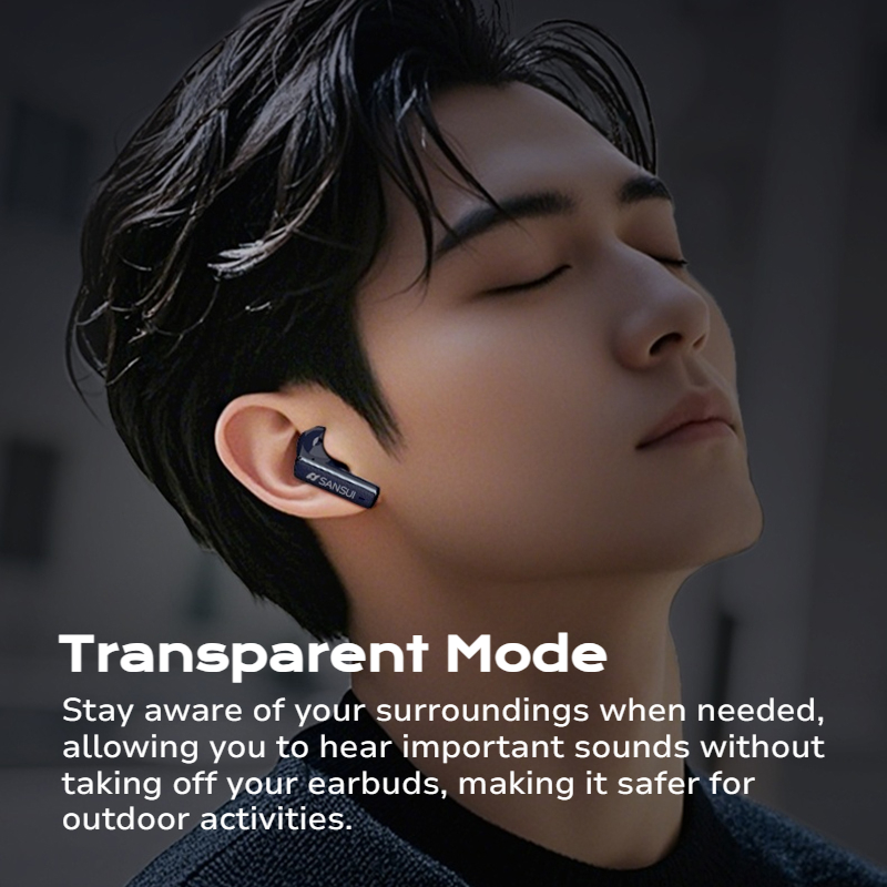 Sansui -52dB ANC Ture Wireless Earphones 6 Mic HD Calls Bluetooth 5.4 Headphone Active Noise Cancelling TWS Bluetooth Earbuds