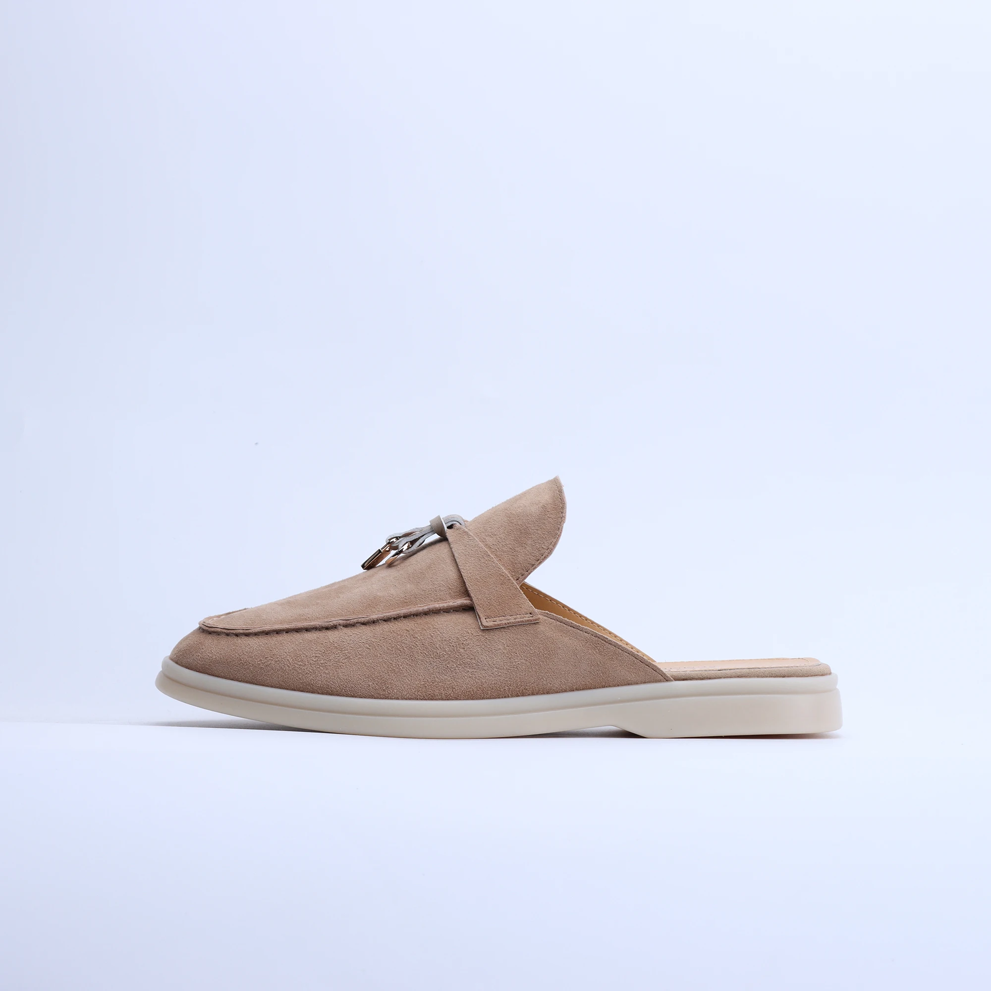 No Logo-Luxury Designer Tassel Suede Leather Loafers for Women 2025 Slip On Slippers Flat Shoes Work Walking Shoes High Quality