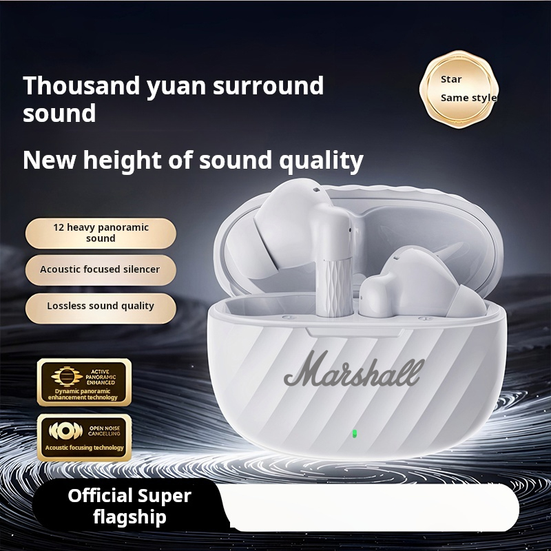 Marshall Bluetooth Headset In-Ear Wireless Sport Headphones HiFi Stereo Earphone With Mic Earbuds For for Android and Apple