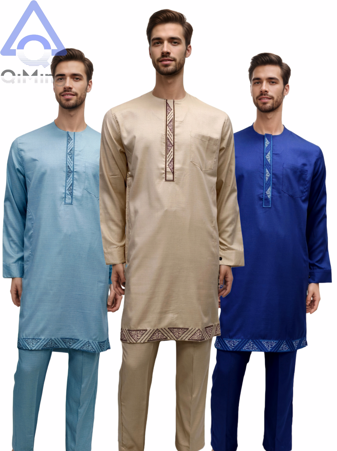 Muslim Islamic Men's 2 Pieces Wedding Punjabi Outfit 80% Cotton Embroidery Winter Arabic Morocco Dresses African Boubou Pants