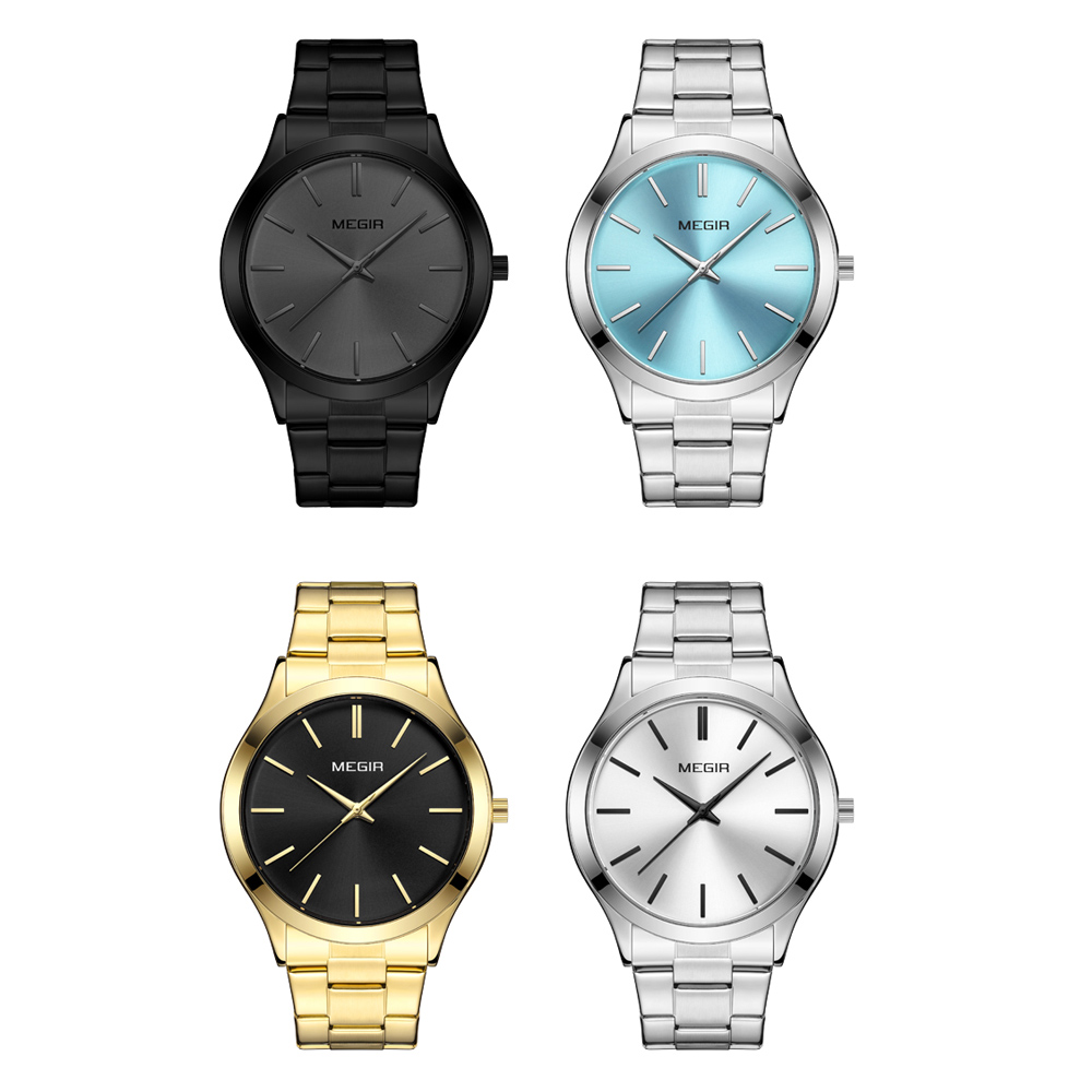 MEGIR Business Luxury Men's Watches Stainless Steel Luminous Waterproof Man Wristwatch Fashion Casual Men Quartz Watch Reloj