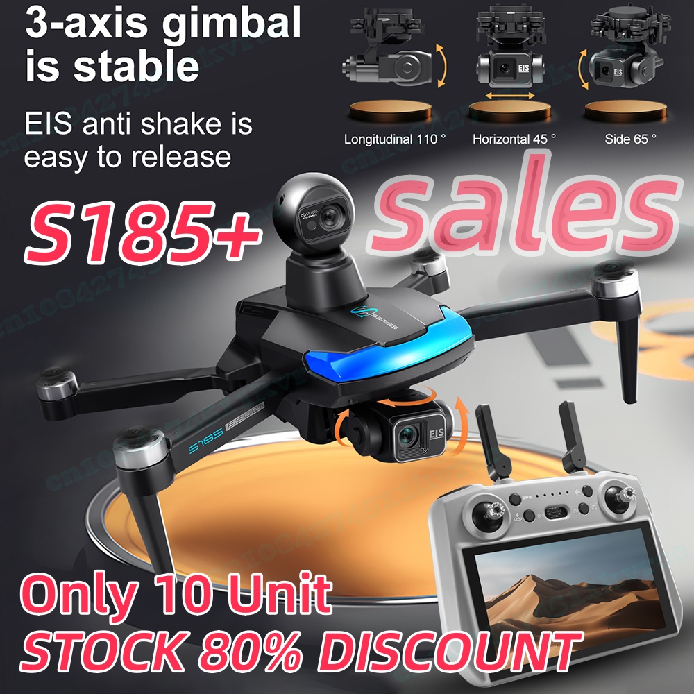 Sales Stock S185 GPS Drone 4K Professional Dual Camera 5G Digital Image Transmission 3-Axis Gimbal 360 OAS 50% Discount