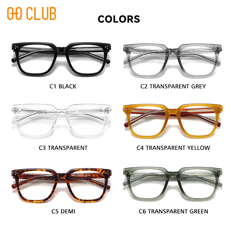 O-Q CLUB Square Eyeglasses Women's Grade Glasses Man Style Blue Light Intelligent Progressive Multifocal Lenses to Read Eyewear