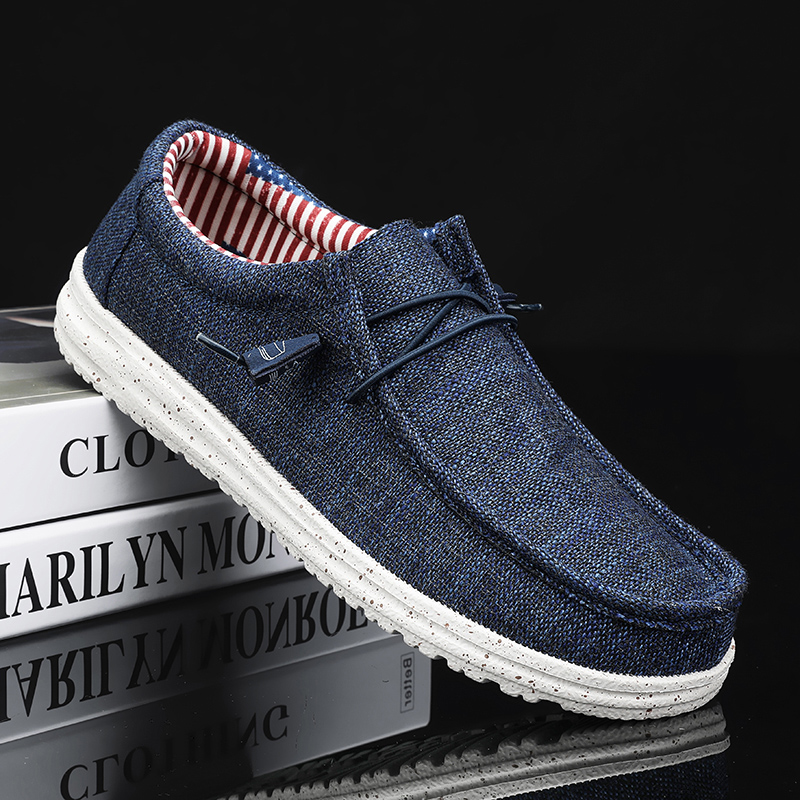 New Men Casual Loafers Fashionable Ethnic Style Casual Running Shoes Comfortable, Lightweight and Breathable Men's Canvas Shoes