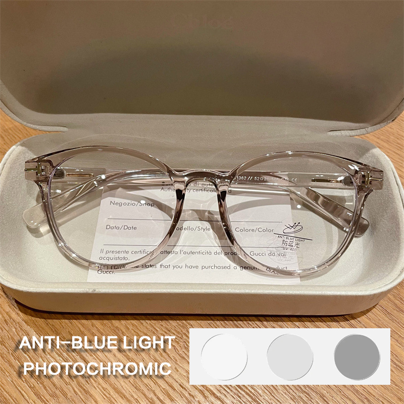 ISLINO TR90 Anti Blue Light Reading Glasses Women Photochromic Prescription Glasses Frame Luxury Hyperopia Myopia Eyewear