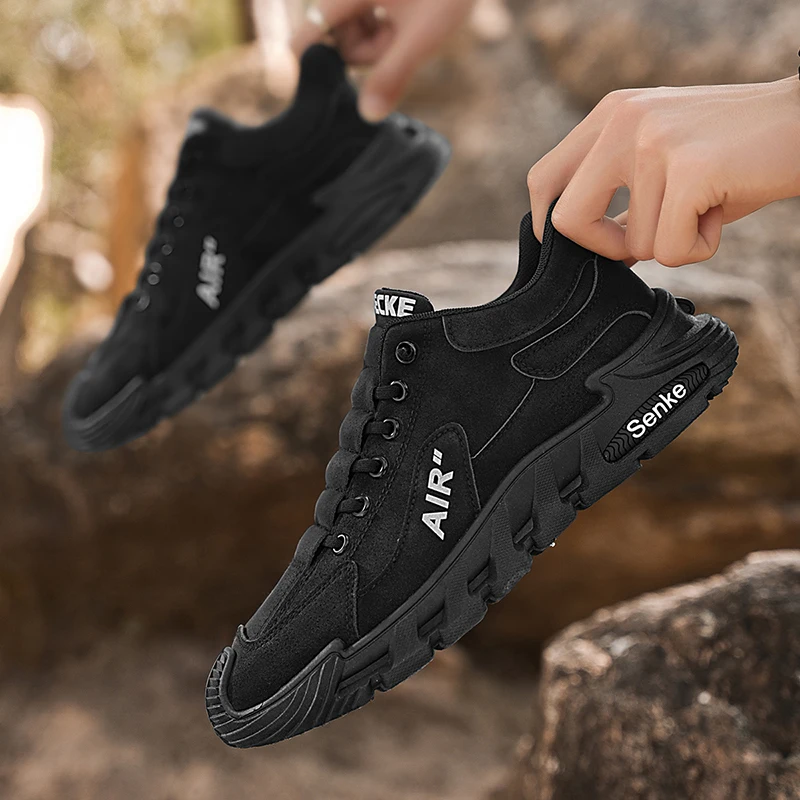2025 New Sle Breathable Men's Work Shoes Slip-On Anti-Slip Wear-Resistant Casual Sports Shoes Thick Bottom Labor Protection