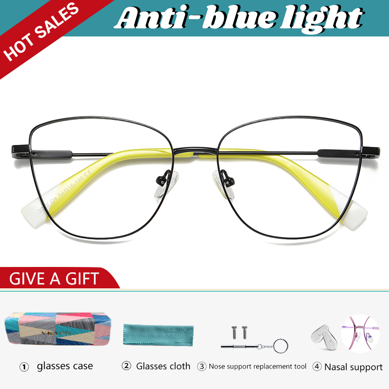 VICKY New Myopia Prescription Glasses Hyperopia Reading Glasses Women Anti Blue Light Computer Glasses Optical Eyeglasses Frame