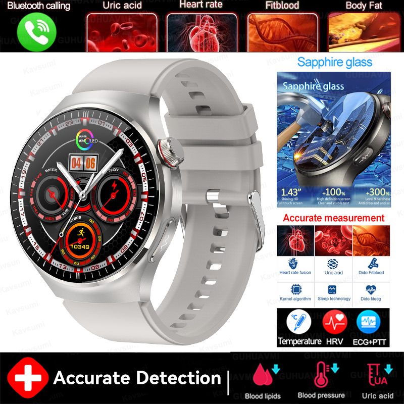 2025 New For XIAOMI Accurate Blood Lipid Uric Acid Smart Watch Men Women ECG+PPG Blood pressure Bluetooth call Health Smartwatch