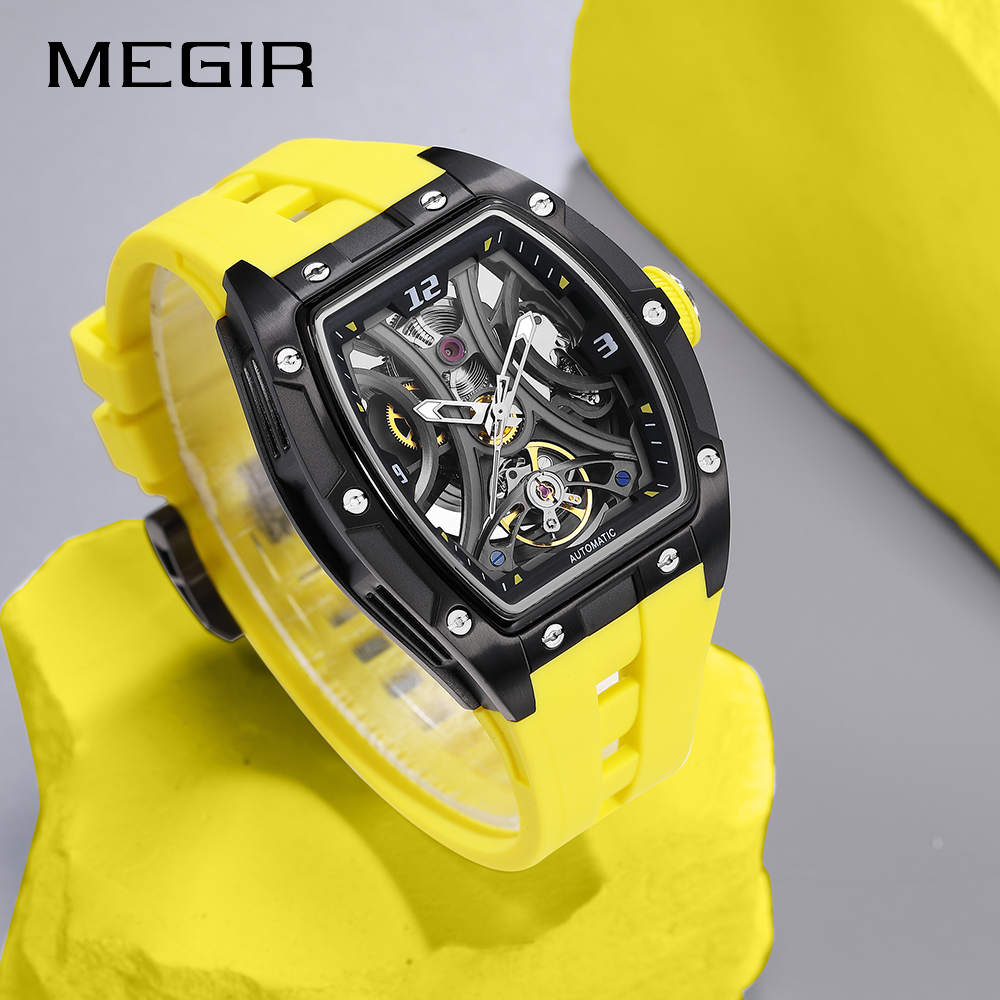 MEGIR 2025 New Men Automatic Mechanical Watches Men Luxury Brand Movemen Stainless Steel Waterproof Watch Relogio