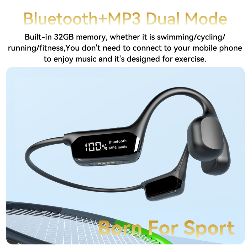 Xiaomi Bone Conduction Earphones Bluetooth Wireless IPX8 Waterproof Swimming MP3 Player Hifi Stereo Headphone with Mic Headset