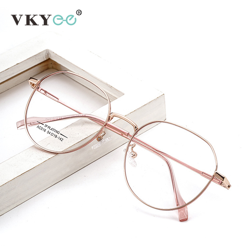 VICKY New Retro Geometric Ellipse Simple Design Women's Anti-Blue Light Reading Glasses Customizable Prescription AC016